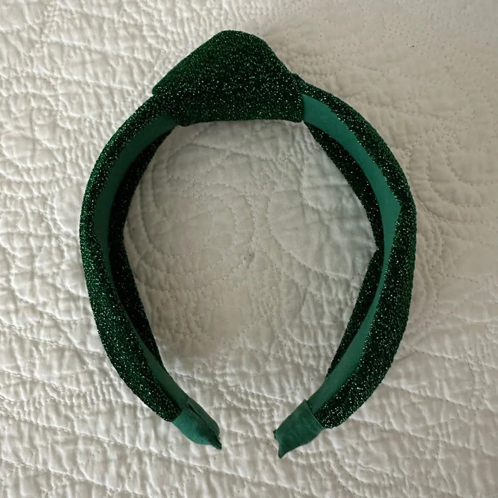 Primark Dark Green Shimmer Sparkly Knotted Headband